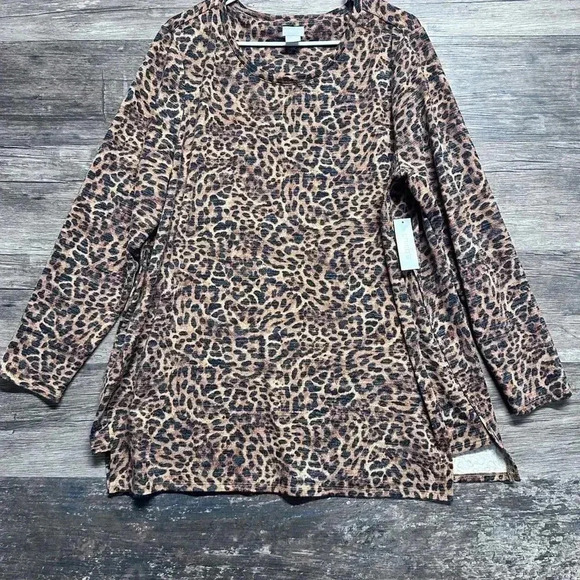 Chico's Leopard Print Women's Top Blouse - Picture 1 of 7